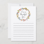 Invitation Remerciements Activité de table Thanksgiving (Devant)