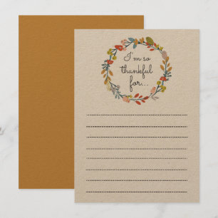 Invitation Remerciements Activité de table Thanksgiving