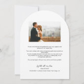 Invitation Remerciements de mariage Arche Bohème Photo Merci (Dos)