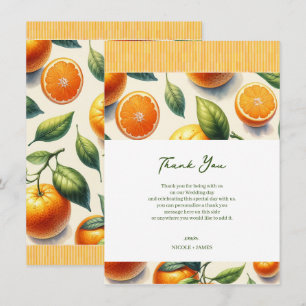 Invitation Remerciements de mariage aux feuilles d'orange agr