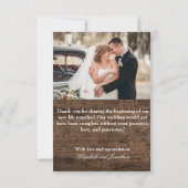 Invitation Remerciements de mariage avec un camion rustique v (Dos)