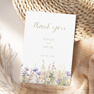 Invitation Remerciements de mariage Fleur sauvage de Prairie