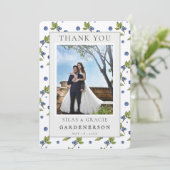 Invitation Remerciements de mariage pour les bleuets de la fe (Debout devant)