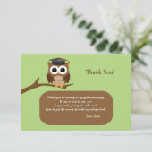 Invitation Remerciements de remise de diplôme du Hibou Sage (Debout devant)