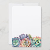 Invitation Remerciements de Succulente Colorée (Dos)
