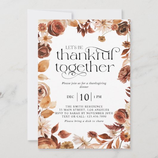 Invitation Remerciements Ensemble Automne Foliing Thanksgivin (Devant)