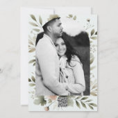 Invitation Remerciements Floraux à l'Aquarelle Vert Olive Kak (Dos)