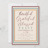 Invitation Remerciements Grande Bénédiction Thanksgiving Feas (Devant)