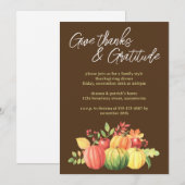 Invitation Remerciements & Gratitude Citrouilles Thanksgiving (Devant / Derrière)