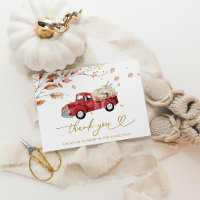 Remerciements pour Baby Shower Camion Rouge Citrou