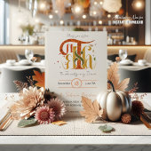 Invitation Remerciements pour le manuscrit élégant Feuillage 