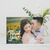 Invitation Remerciements pour mariage | Script manuscrit sur  (Debout devant)