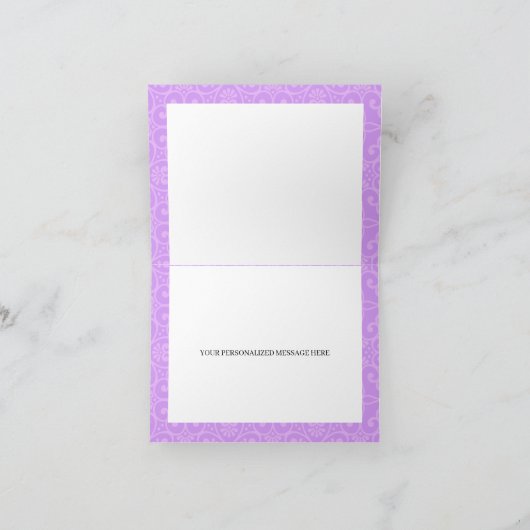 Invitation Remerciements pour Quinceanera Fleurs Rose et Viol (Intérieur)