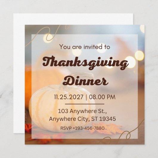 Invitation Remerciez ce Thanksgiving avec Custom (Devant / Derrière)