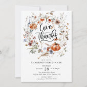 Invitation Remerciez Floral Wreath Thanksgiving (Devant)