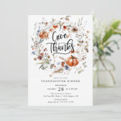 Invitation Remerciez Floral Wreath Thanksgiving (Debout devant)