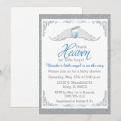 Invitation Remerciez le ciel du baby shower de petits garçons (Devant / Derrière)