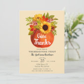Invitation Remerciez le Citrouille d'automne Thanksgiving (Debout devant)
