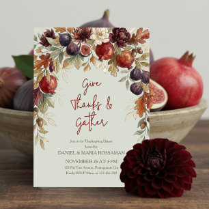 Invitation Remerciez le dîner de Thanksgiving botanique autom