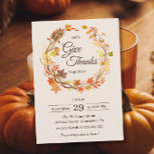 Invitation Remerciez Russe Automne Feuilles Thanksgiving