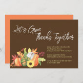 Invitation Remercions ensemble le Citrouille Thanksgiving (Devant / Derrière)