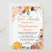 Invitation Remercions le Citrouille de l'automne Thanksgiving (Devant)