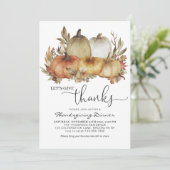 Invitation Remercions Orange Citrouille Thanksgiving (Debout devant)