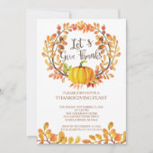 Invitation Remercions PumpkinThanksgiving Dîner (Devant)