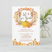 Invitation Remercions PumpkinThanksgiving Dîner (Debout devant)