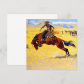 Invitation Remington Old West Horse et Cowboy (Devant / Derrière)