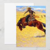 Invitation Remington Old West Horse et Cowboy (Devant / Derrière)