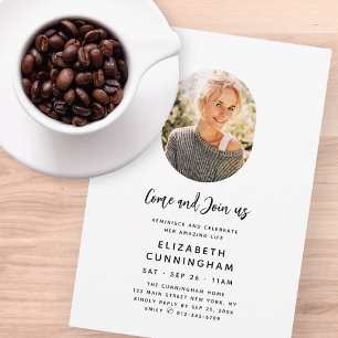 Invitation Reminisce and Celebrate Memorial Modern Photo