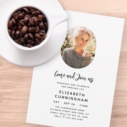 Invitation Reminisce and Celebrate Memorial Modern Photo