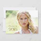 Invitation Remise de diplôme avec confettis dorés (Devant)