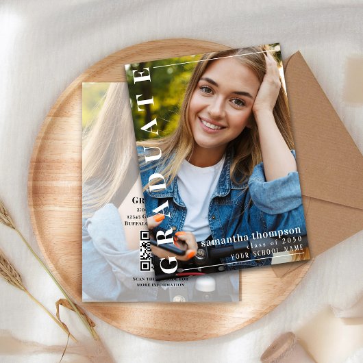 Invitation Remise de diplôme de typographie photo stylée mode