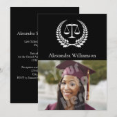 Invitation Remise de diplômes à la faculté de droit de Black/ (Devant / Derrière)