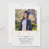 Invitation Remise de diplômes élégante avec accent de calligr (Dos)
