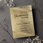 Invitation Remise de diplômes géométrique dorée de luxe class