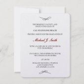 Invitation Remise des diplômes de l'université, promotion 201 (Dos)