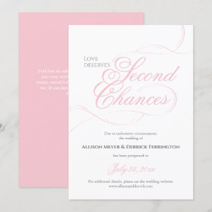 Invitation Remise Mariage de la deuxième chance rose