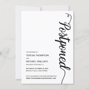 Invitation Remise simple du Mariage à retardement noir