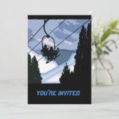 Invitation Remontée en fauteuil plein de skieurs (Debout devant)