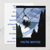 Invitation Remontée en fauteuil plein de skieurs (Devant / Derrière)