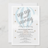 Invitation Remonter et quitter le ballon à air chaud Bleu dou (Devant)