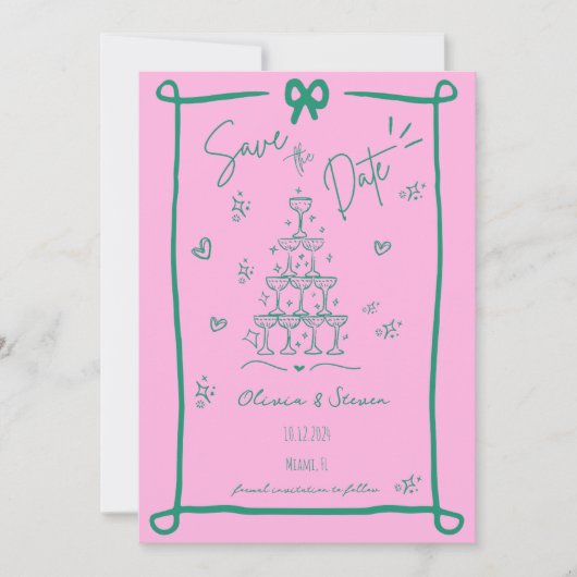 Invitation Remonter la date à l'aide d'un griffon à main blan (Devant)