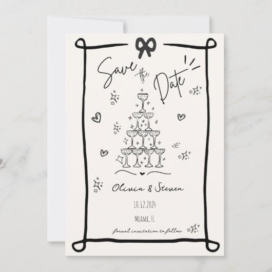 Invitation Remonter la date à l'aide d'un griffon à main blan (Devant)