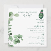 Invitation Remonter puis Swaddle C'est un Baby shower vert ga (Devant)