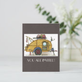 Invitation Remorque Voyage Camper Vintage Cute RV (Debout devant)