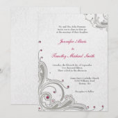 Invitation Remous argentés de parties scintillantes + bijoux (Devant / Derrière)