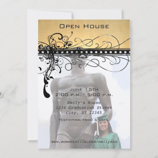 Invitation Remous-Changement élégant génial noir à l'année en (Dos)